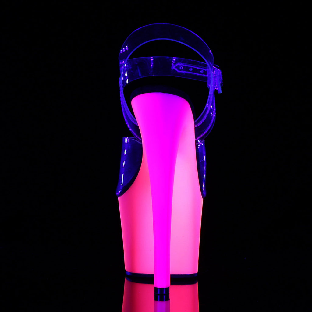 Neon Platform Stiletto Clear Ankle Strap Sandals High Heels Shoes Pleaser Pleaser RAINBOW/308UV