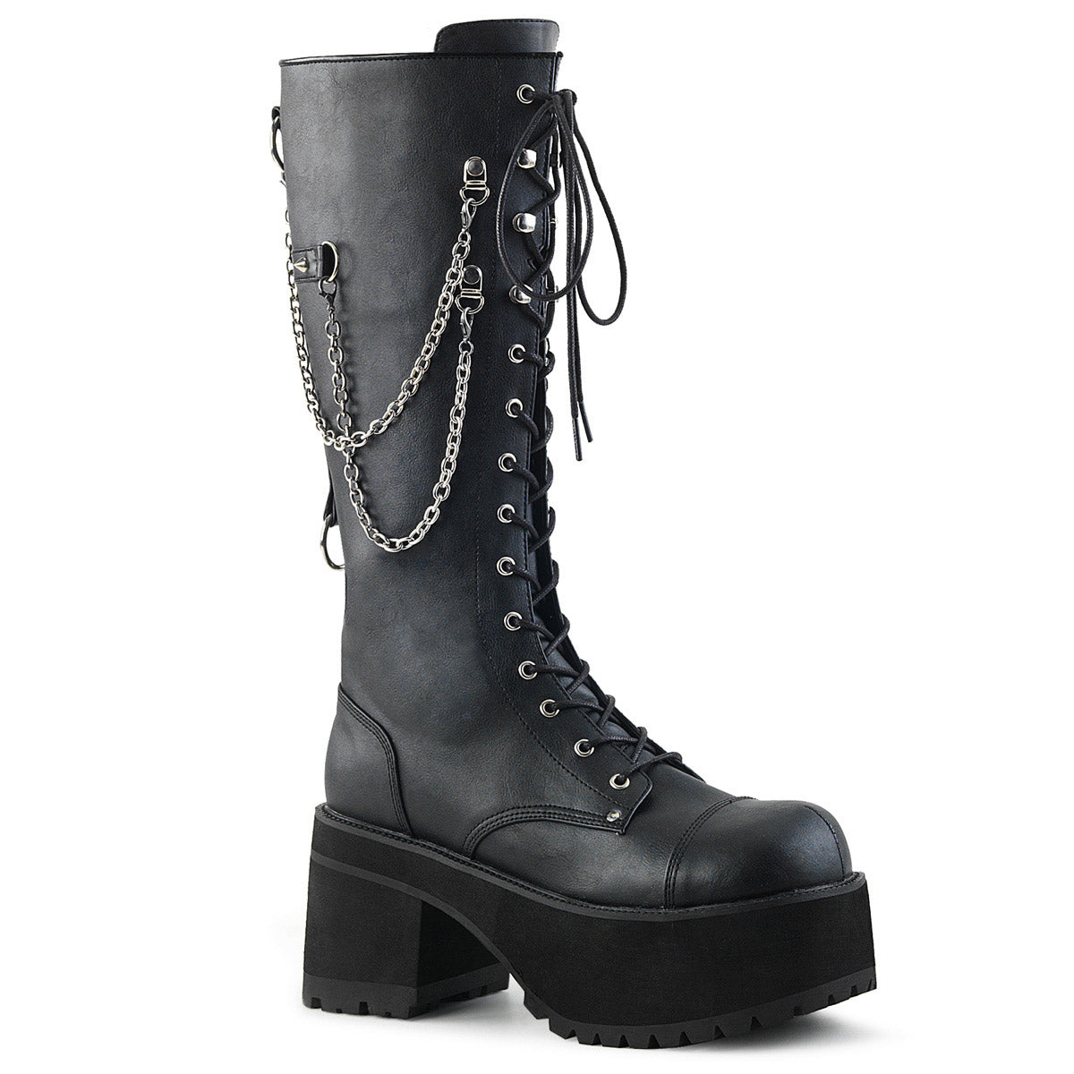 3 3/4" Heel, 2 1/4" PF Knee High Boot, Metal Side Zip Pleaser Demonia RANGER/303 Main image
