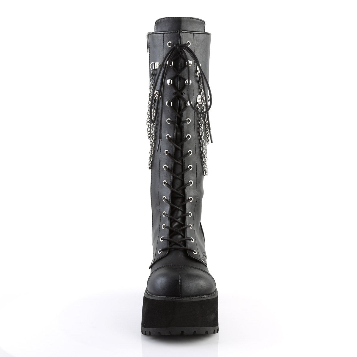 Demonia Ranger-303 Knee High Lace-Up Platform Combat Boots with Chains Secondary image