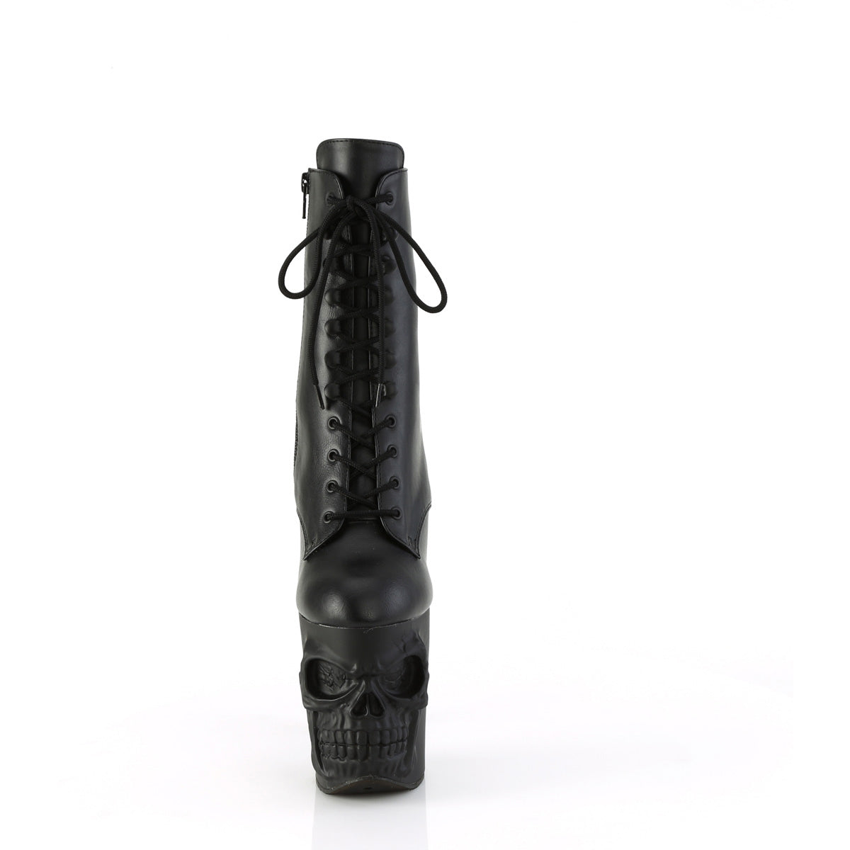 Pleaser 8" Finger Bone Heel, 4" Skull Pf Ankle Boot, Inside Zip RAPT1020/BPU/M Secondary image