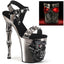 8" Finger Bone Heel, 4" Skull Pf Led Ankle Strap Sandal Pleaser  RAPT812-LT/PWTPU/M