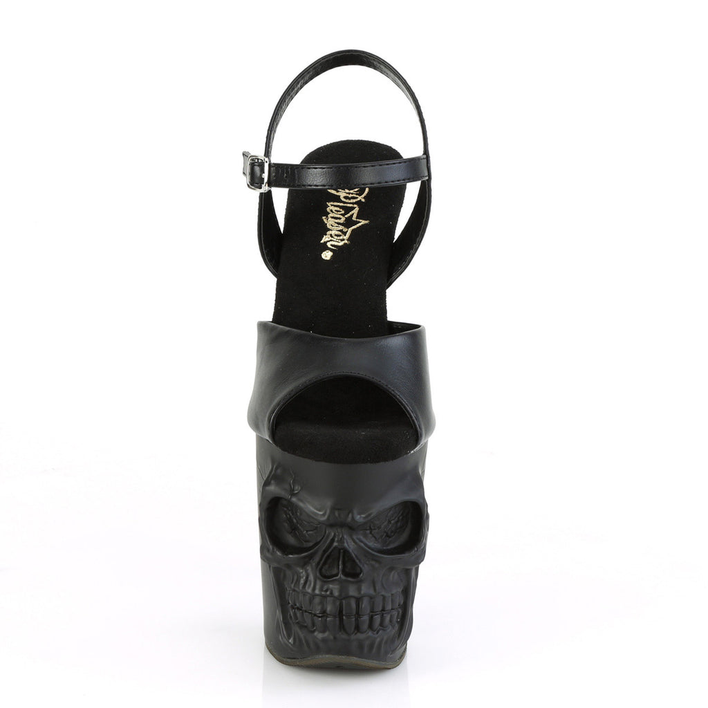 8" Finger Bone Heel, 4" Skull PF Ankle Strap Sandal Pleaser Pleaser RAPTURE/809