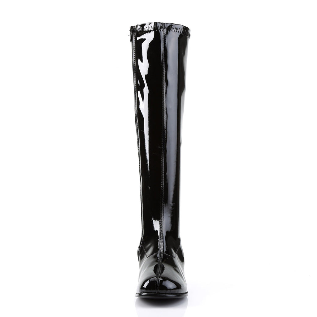 70S Disco Retro Side Zipper Block Heel Knee High Gogo Boots Shoes Pleaser Funtasma RETRO/300