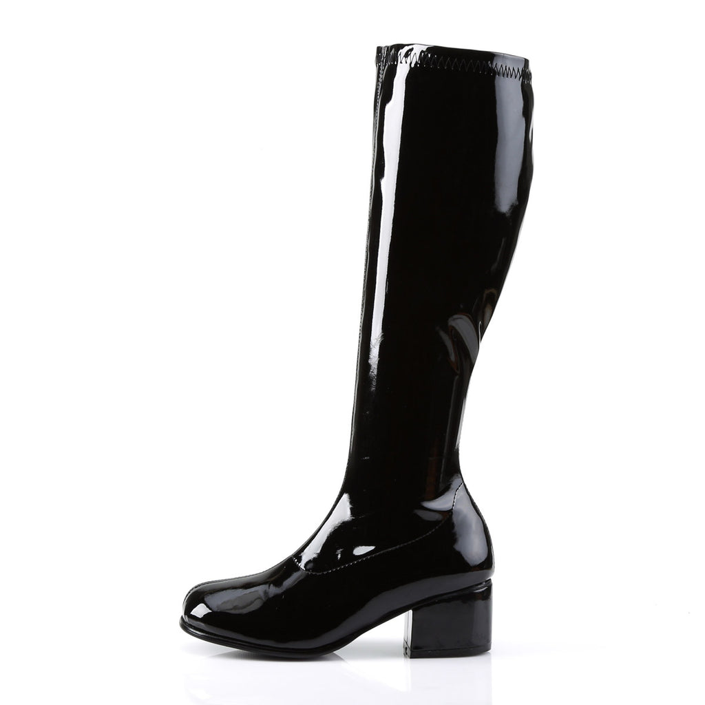 70S Disco Retro Side Zipper Block Heel Knee High Gogo Boots Shoes Pleaser Funtasma RETRO/300