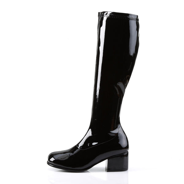 70S Disco Retro Side Zipper Block Heel Knee High Gogo Boots Shoes Pleaser Funtasma RETRO/300