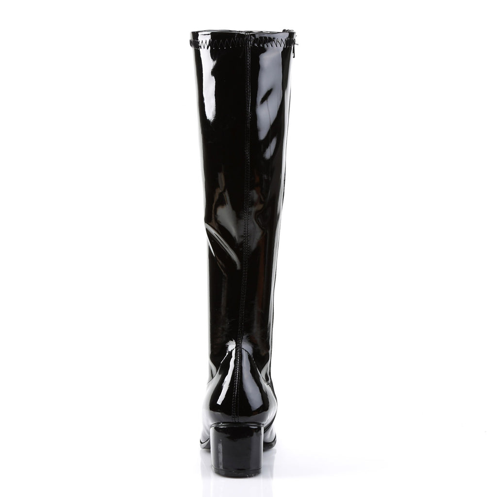70S Disco Retro Side Zipper Block Heel Knee High Gogo Boots Shoes Pleaser Funtasma RETRO/300