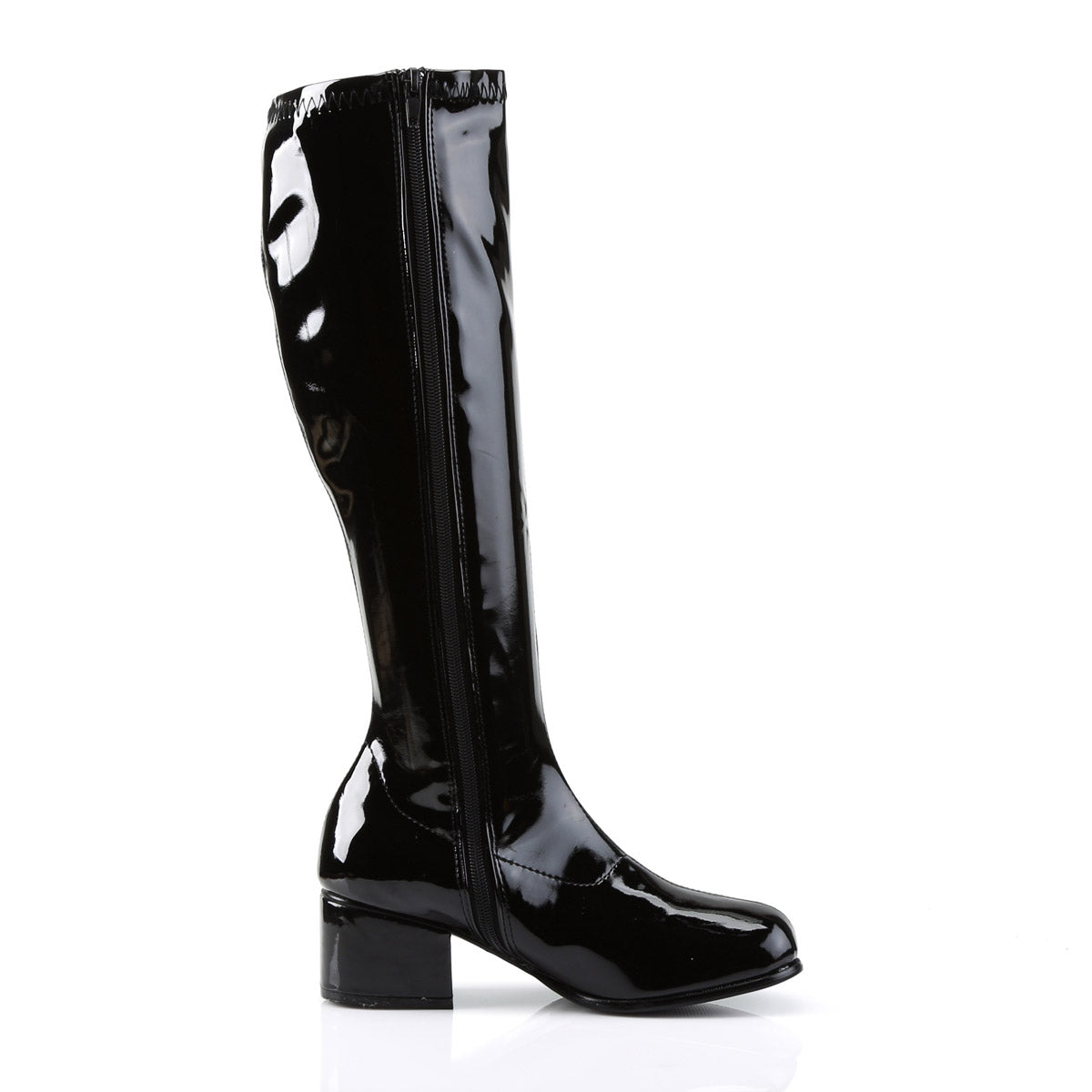 70S Disco Retro Side Zipper Block Heel Knee High Gogo Boots Shoes Pleaser Funtasma RETRO/300