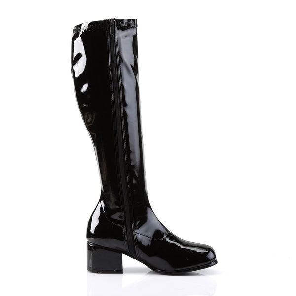 70S Disco Retro Side Zipper Block Heel Knee High Gogo Boots Shoes Pleaser Funtasma RETRO/300