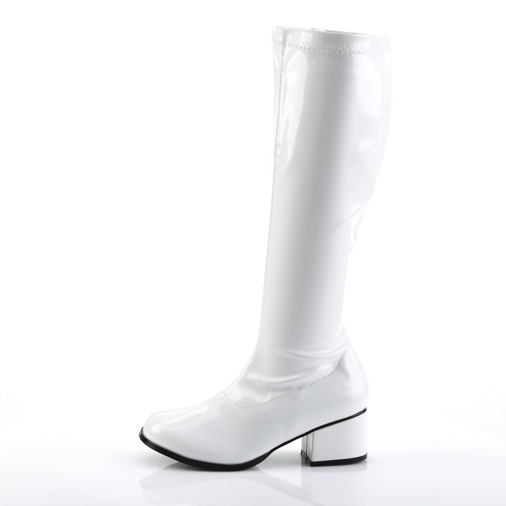 70S Disco Retro Side Zipper Block Heel Knee High Gogo Boots Shoes Pleaser Funtasma RETRO/300