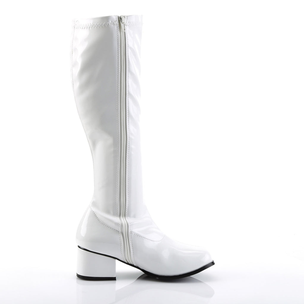 70S Disco Retro Side Zipper Block Heel Knee High Gogo Boots Shoes Pleaser Funtasma RETRO/300