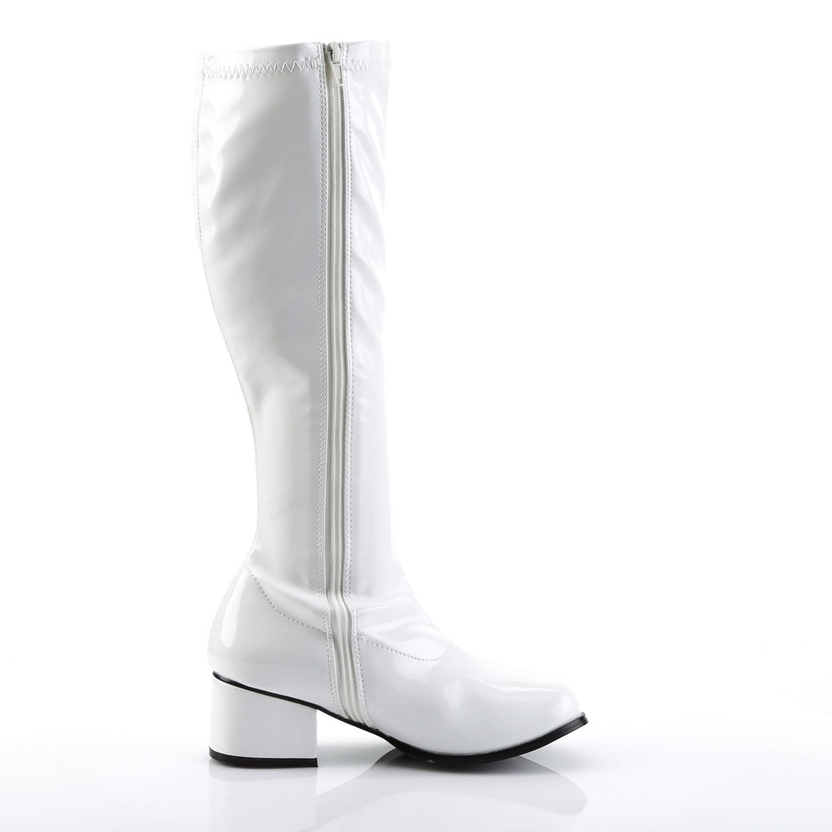 70S Disco Retro Side Zipper Block Heel Knee High Gogo Boots Shoes Pleaser Funtasma RETRO/300