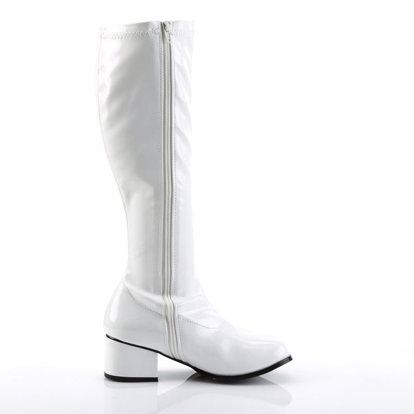 70S Disco Retro Side Zipper Block Heel Knee High Gogo Boots Shoes Pleaser Funtasma RETRO/300