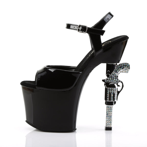 Sexy Stripper Platform Peep Toe Sandal Revolver Gun High Heels Shoes Pleaser  REVOLVER/709