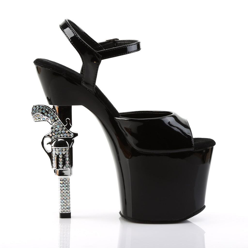 Sexy Stripper Platform Peep Toe Sandal Revolver Gun High Heels Shoes Pleaser  REVOLVER/709