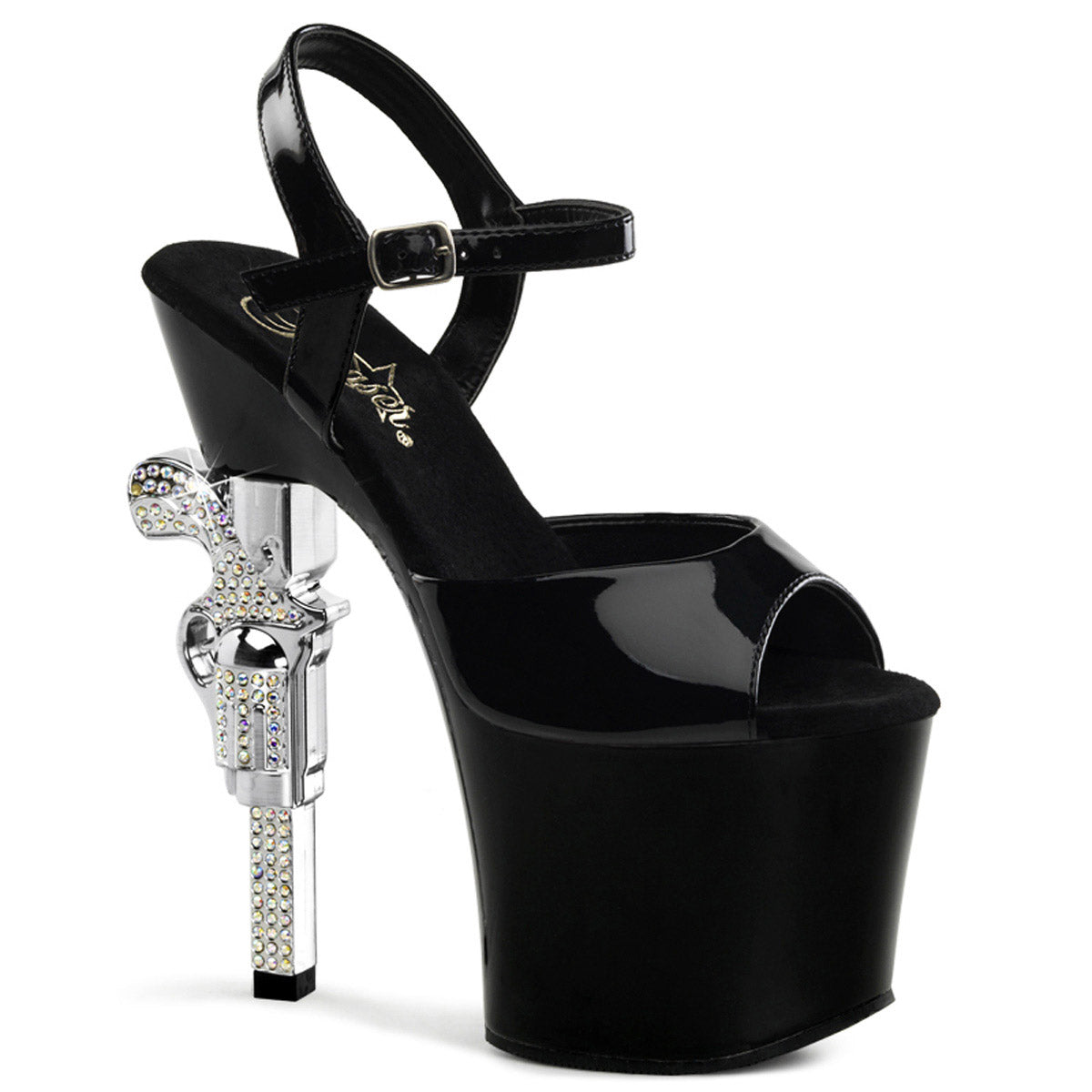 Sexy Stripper Platform Peep Toe Sandal Revolver Gun High Heels Shoes Pleaser  REVOLVER/709 Main image