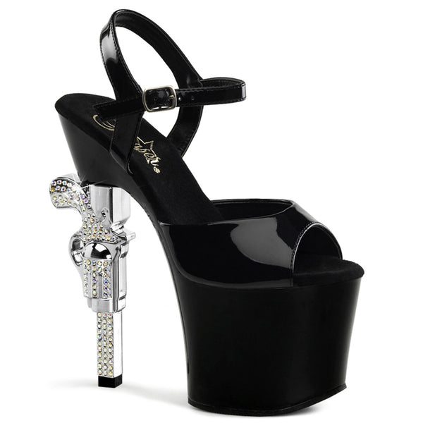 Sexy Stripper Platform Peep Toe Sandal Revolver Gun High Heels Shoes Pleaser  REVOLVER/709