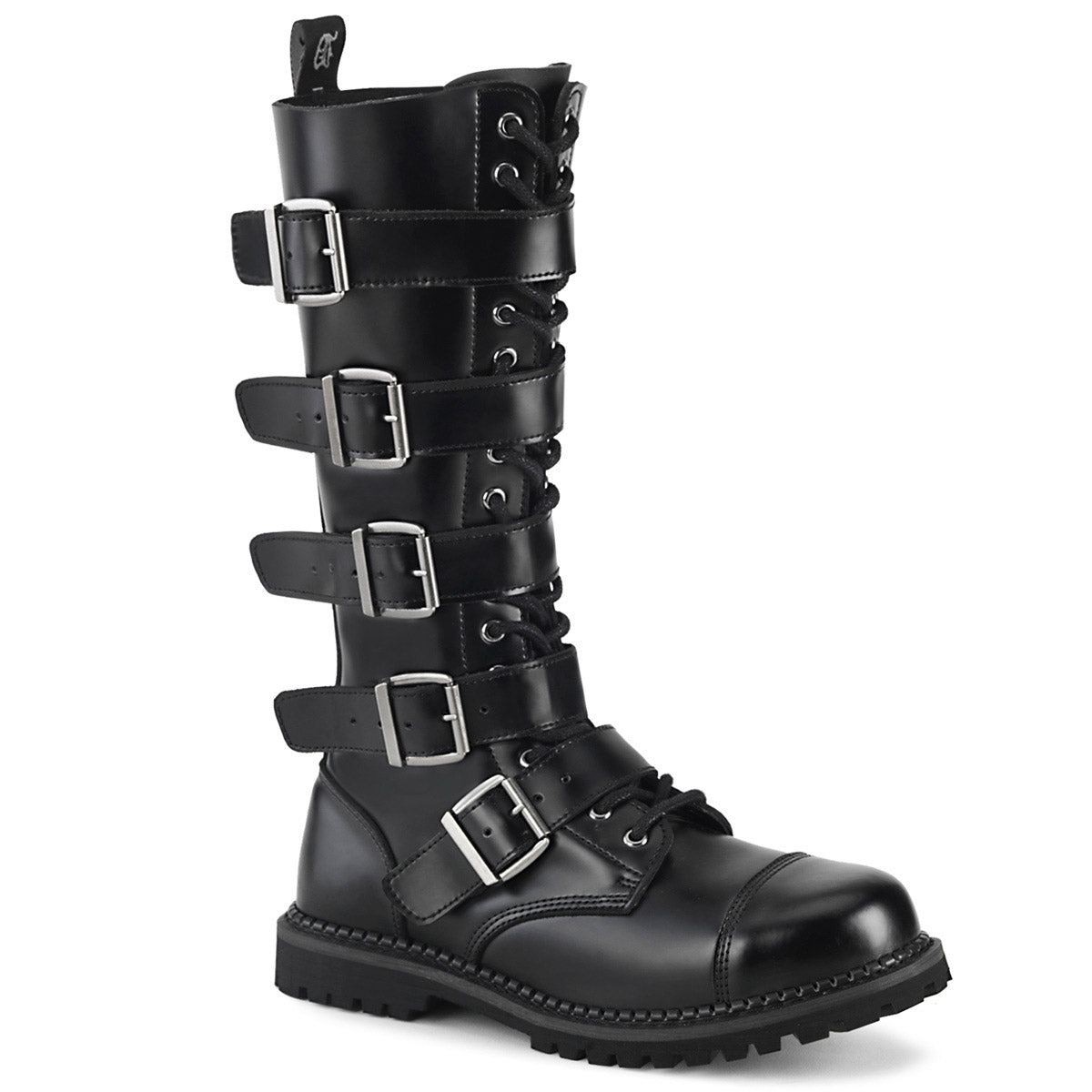 Knee High Buckle Strap Lace Up Rugged Goth Punk Combat Boots Shoes Pleaser Demonia RIOT/18 Main image