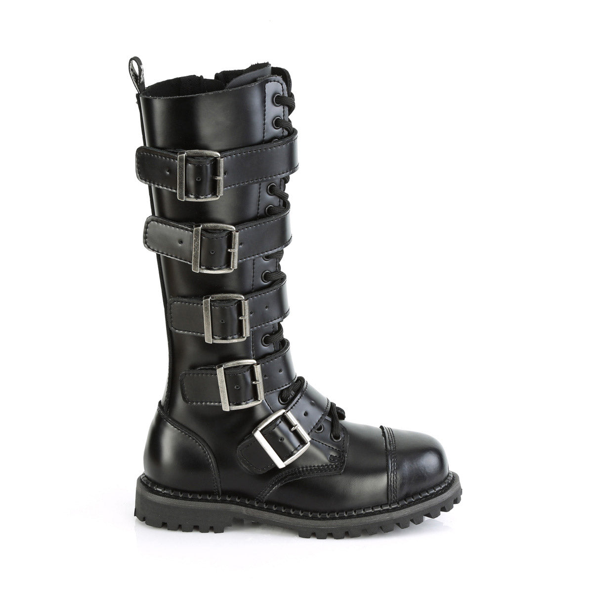 Knee High Buckle Strap Lace Up Rugged Goth Punk Combat Boots Shoes Pleaser Demonia RIOT/18
