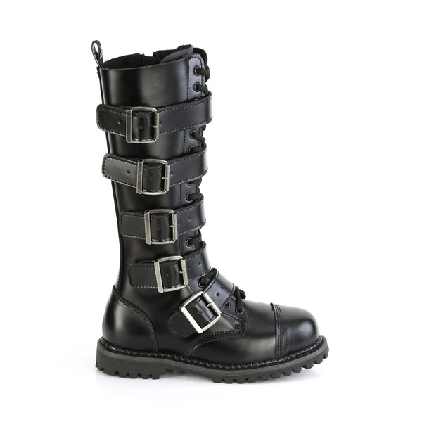 Knee High Buckle Strap Lace Up Rugged Goth Punk Combat Boots Shoes Pleaser Demonia RIOT/18