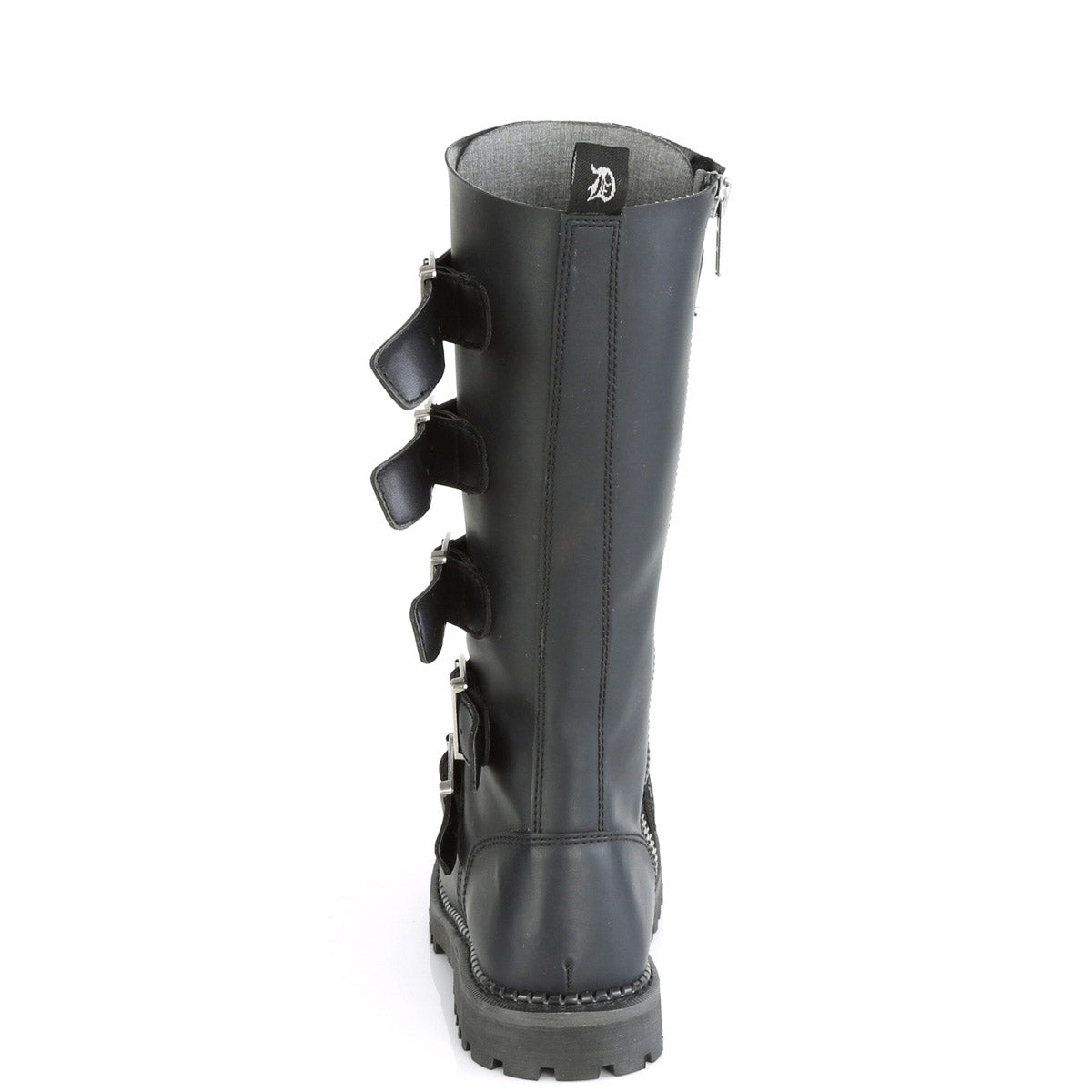 18 Eyelet Unisex Steel Toe Knee Boot, Rubber Sole Pleaser Demonia RIOT/18BK