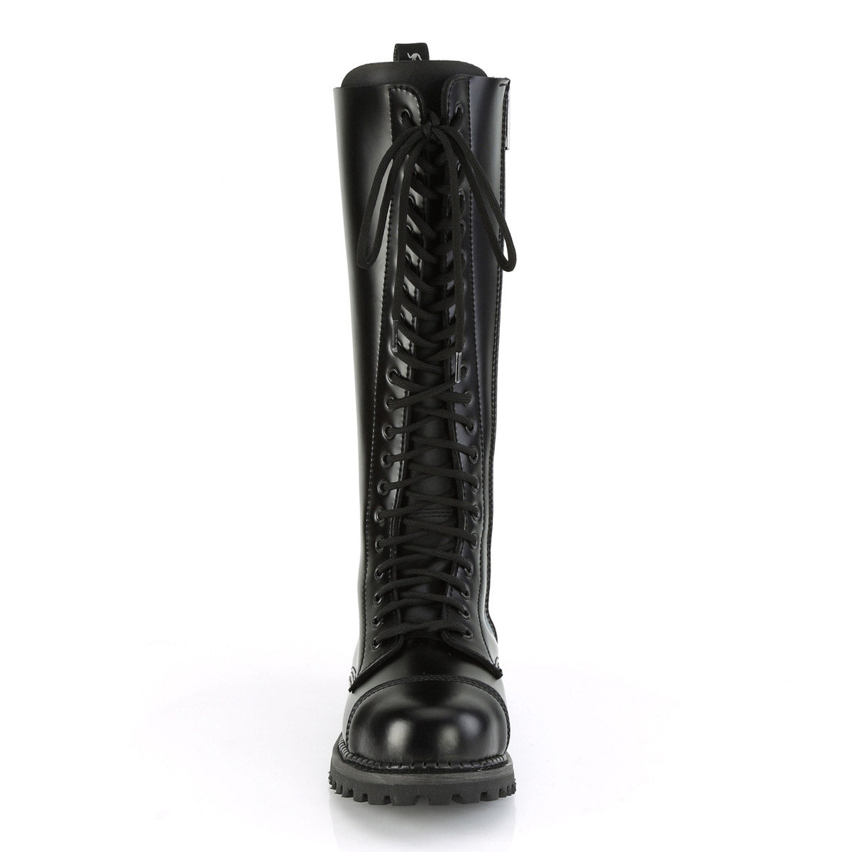 20 Eyelet Unisex Steel Toe Knee Boot, Rubber Sole Pleaser Demonia RIOT/20