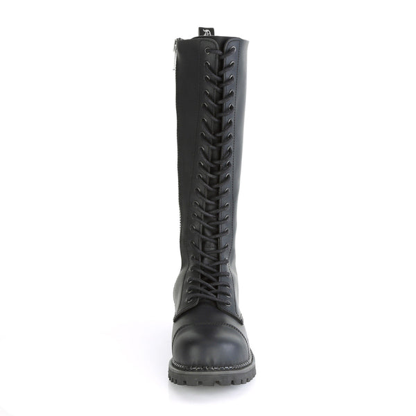 20 Eyelet Unisex Steel Toe Knee Boot, Rubber Sole Pleaser Demonia RIOT/20
