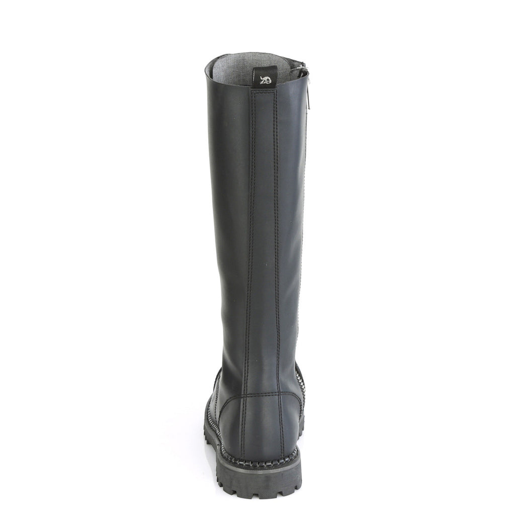20 Eyelet Unisex Steel Toe Knee Boot, Rubber Sole Pleaser Demonia RIOT/20