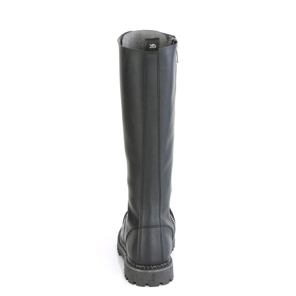 20 Eyelet Unisex Steel Toe Knee Boot, Rubber Sole Pleaser Demonia RIOT/20