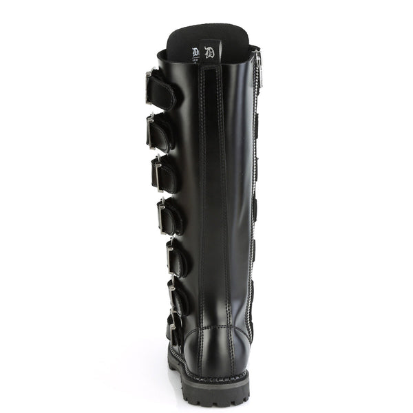 Punk Rock Goth Multi Buckle Strap Side Zip Knee High Boots Shoes Pleaser Demonia REAPER/30