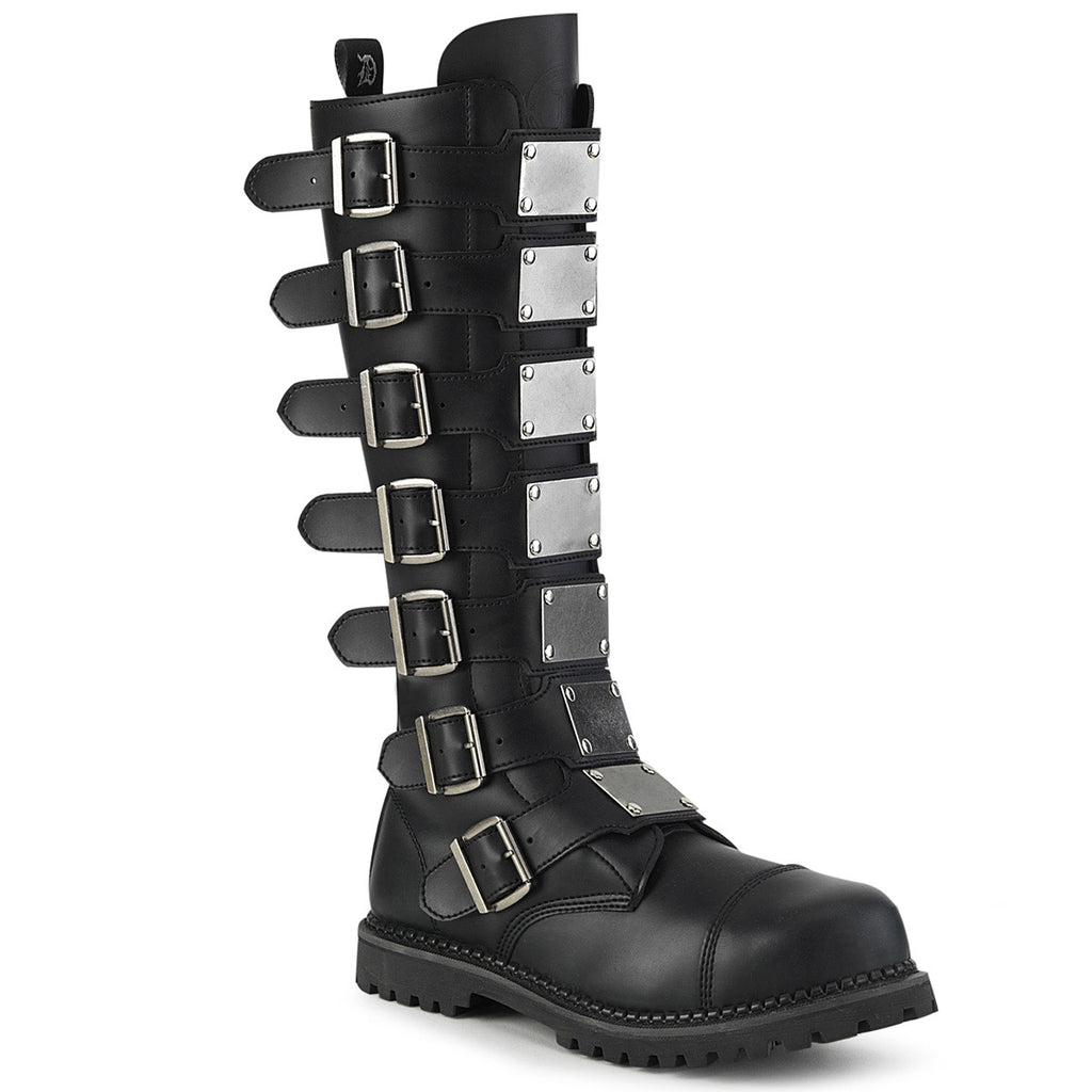 Unisex Steel Toe Knee Boot, Rubber Sole Pleaser Demonia RIOT/21MP