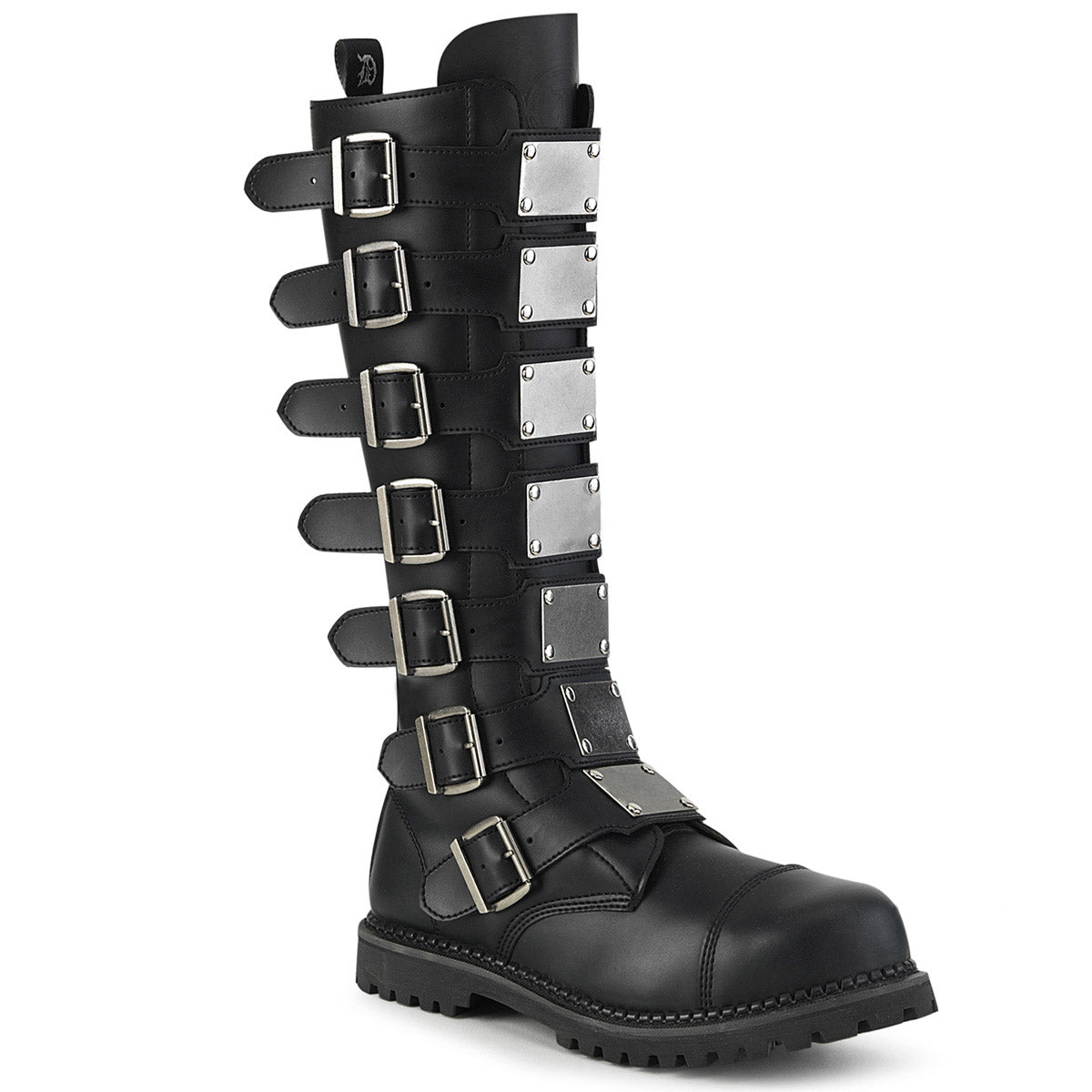 Unisex Steel Toe Knee Boot, Rubber Sole Pleaser Demonia RIOT/21MP