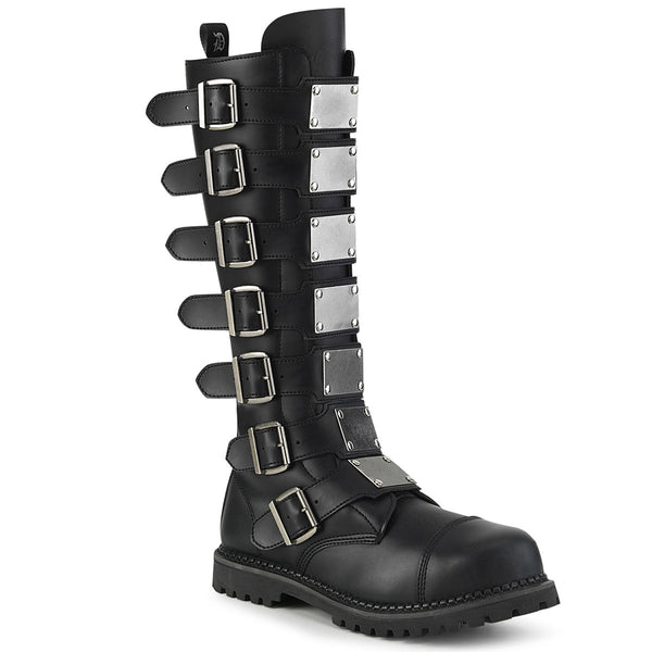 Unisex Steel Toe Knee Boot, Rubber Sole Pleaser Demonia RIOT/21MP