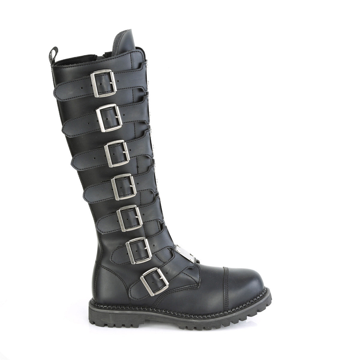 Unisex Steel Toe Knee Boot, Rubber Sole Pleaser Demonia RIOT/21MP