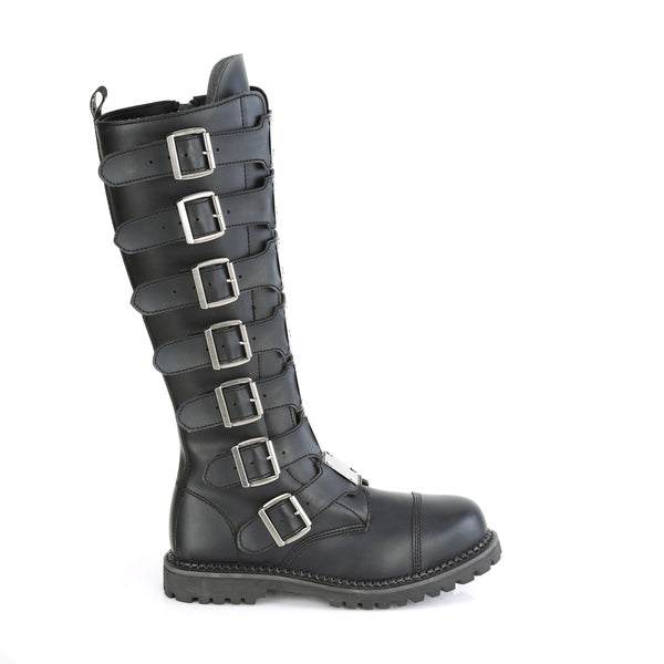 Unisex Steel Toe Knee Boot, Rubber Sole Pleaser Demonia RIOT/21MP