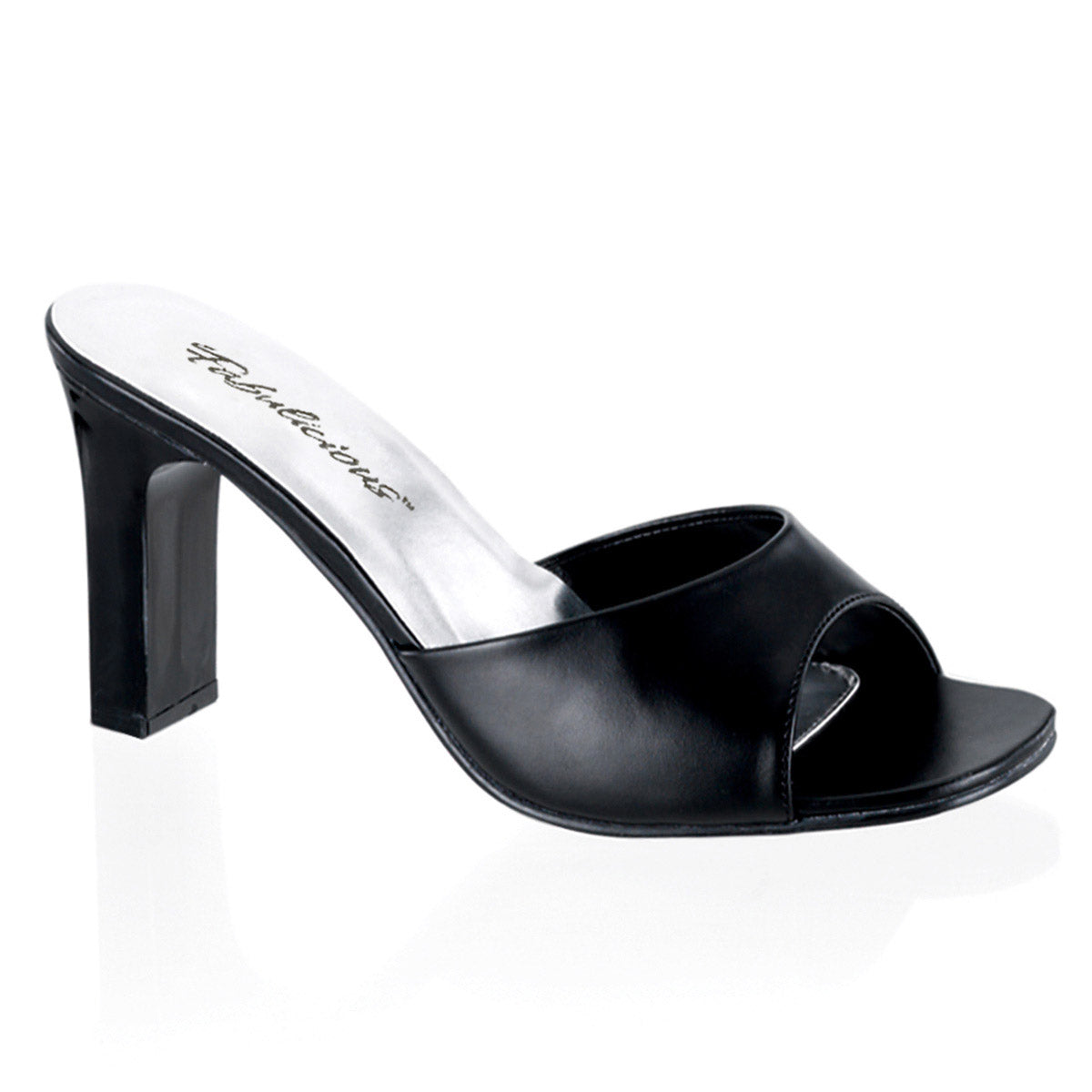3 1/4" Square Heel Slide Blk Pu Pleaser Fabulicious ROMANCE/301/2 Main image