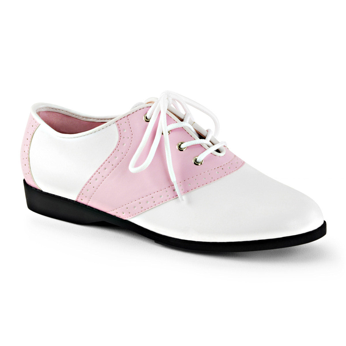Grease Retro Two Tone Hidden Platform Spectator Saddle Flats Shoes Pleaser Funtasma SADDLE/50 Main image