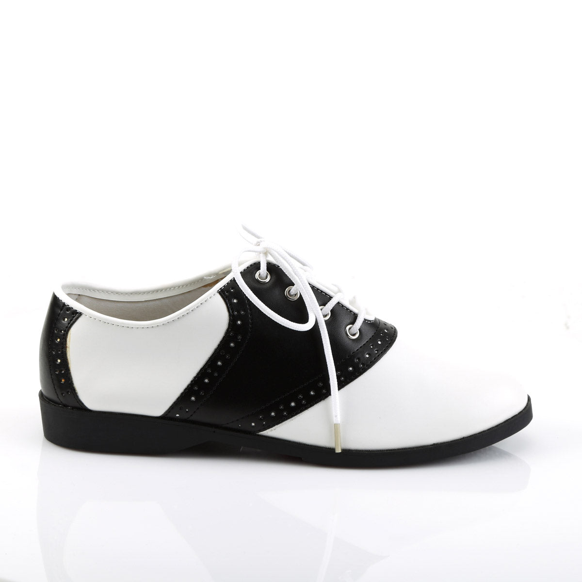Grease Retro Two Tone Hidden Platform Spectator Saddle Flats Shoes Pleaser Funtasma SADDLE/50