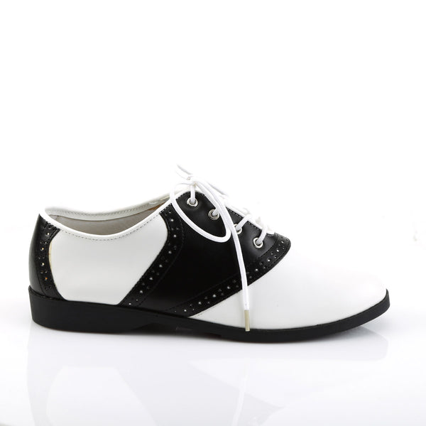 Grease Retro Two Tone Hidden Platform Spectator Saddle Flats Shoes Pleaser Funtasma SADDLE/50