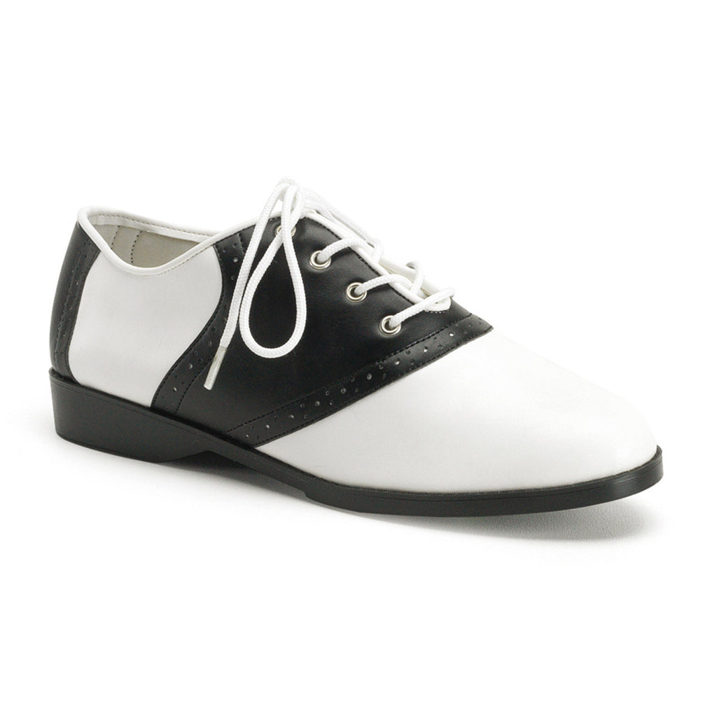 Grease Retro Two Tone Hidden Platform Spectator Saddle Flats Shoes Pleaser Funtasma SADDLE/50