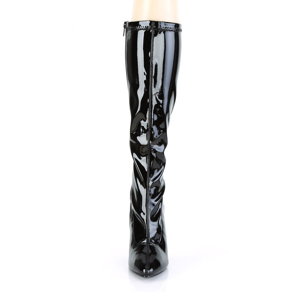 Sexy Knee High Plain Stretch Zip Side Stiletto Heel Boots Shoes Pleaser Pleaser SEDUCE/2000