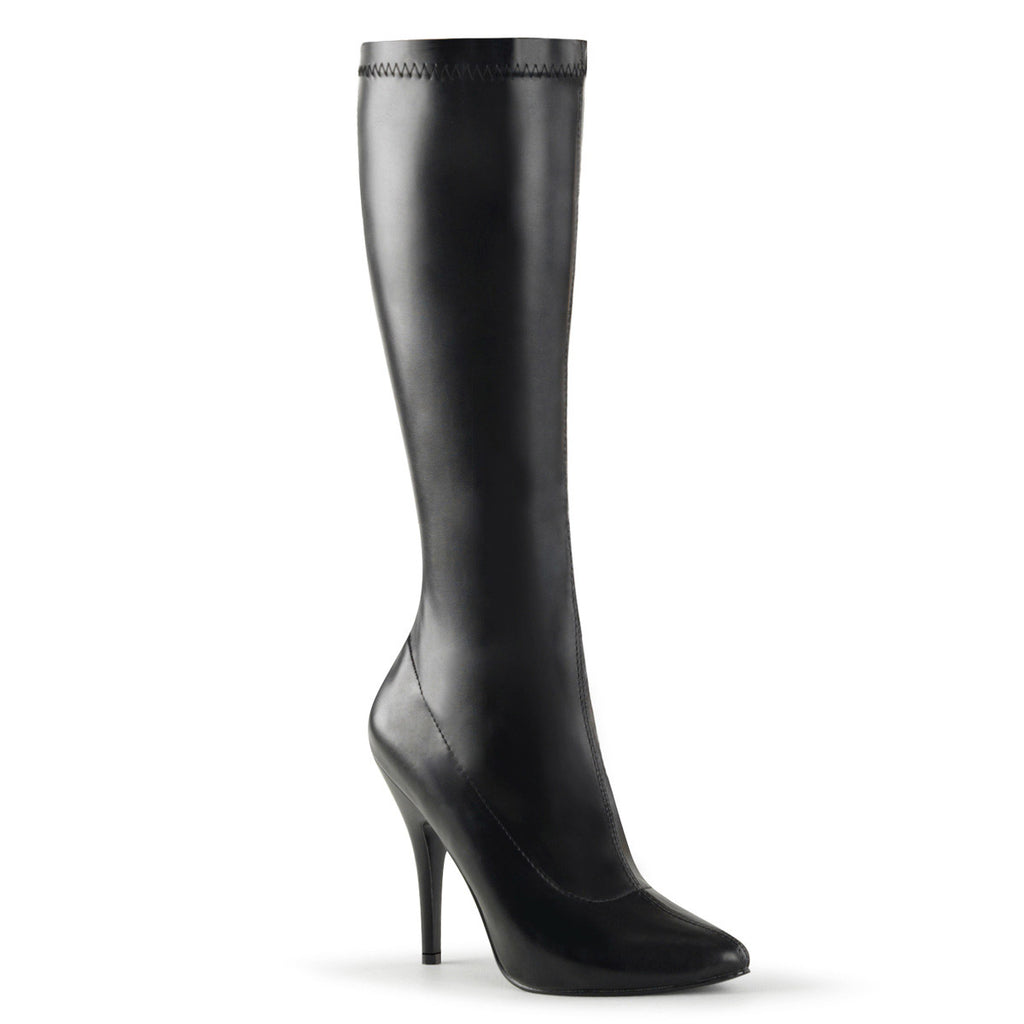 Sexy Knee High Plain Stretch Zip Side Stiletto Heel Boots Shoes Pleaser Pleaser SEDUCE/2000