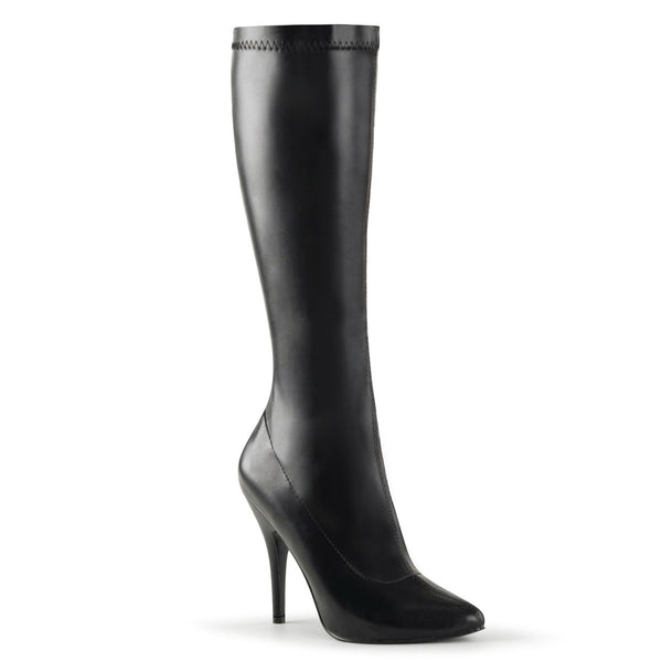 Sexy Knee High Plain Stretch Zip Side Stiletto Heel Boots Shoes Pleaser Pleaser SEDUCE/2000