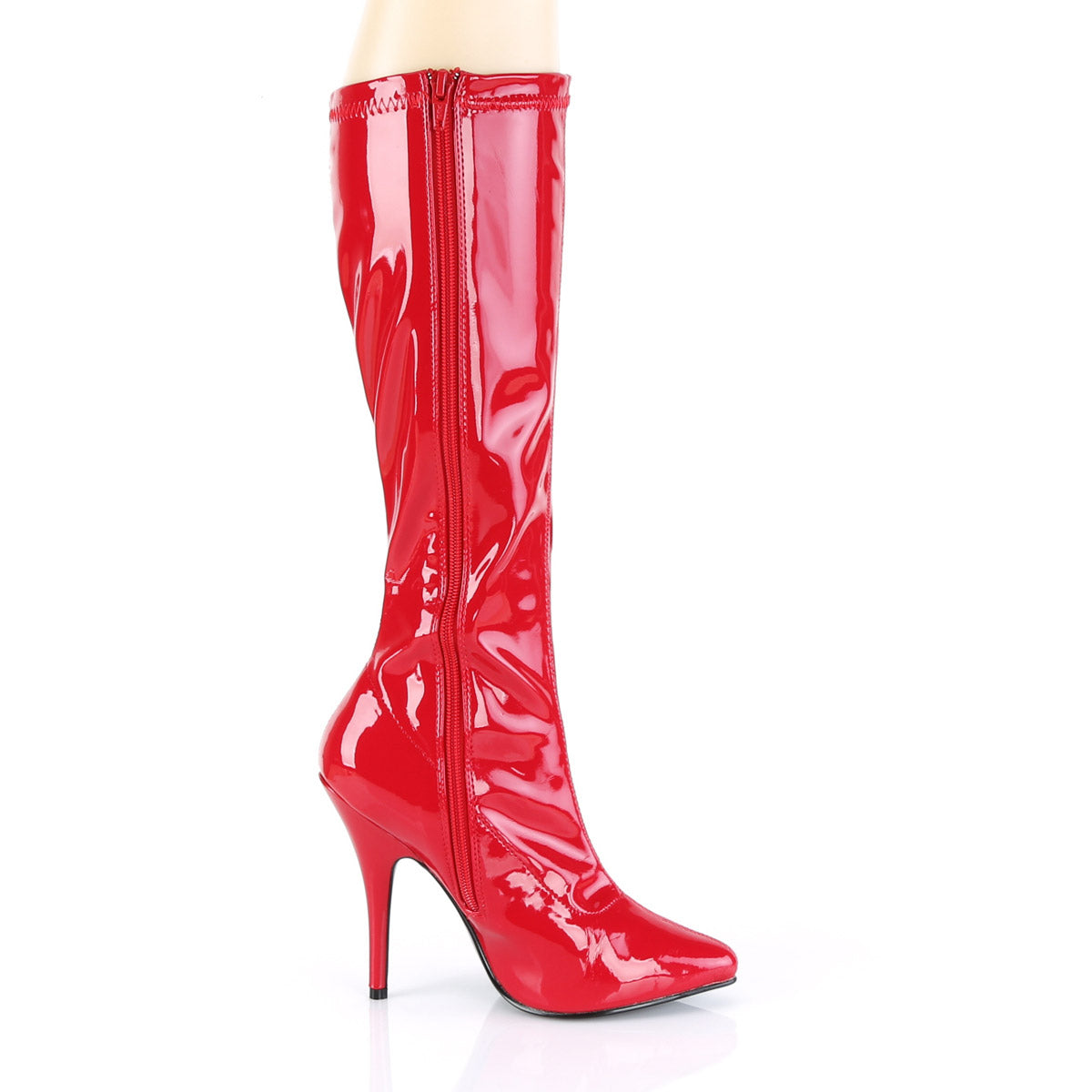 Sexy Knee High Plain Stretch Zip Side Stiletto Heel Boots Shoes Pleaser Pleaser SEDUCE/2000