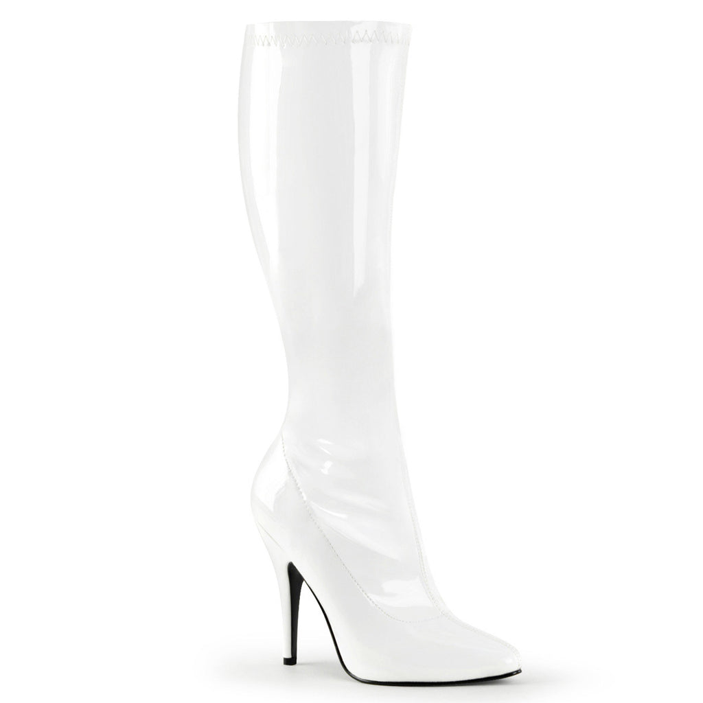 Sexy Knee High Plain Stretch Zip Side Stiletto Heel Boots Shoes Pleaser Pleaser SEDUCE/2000
