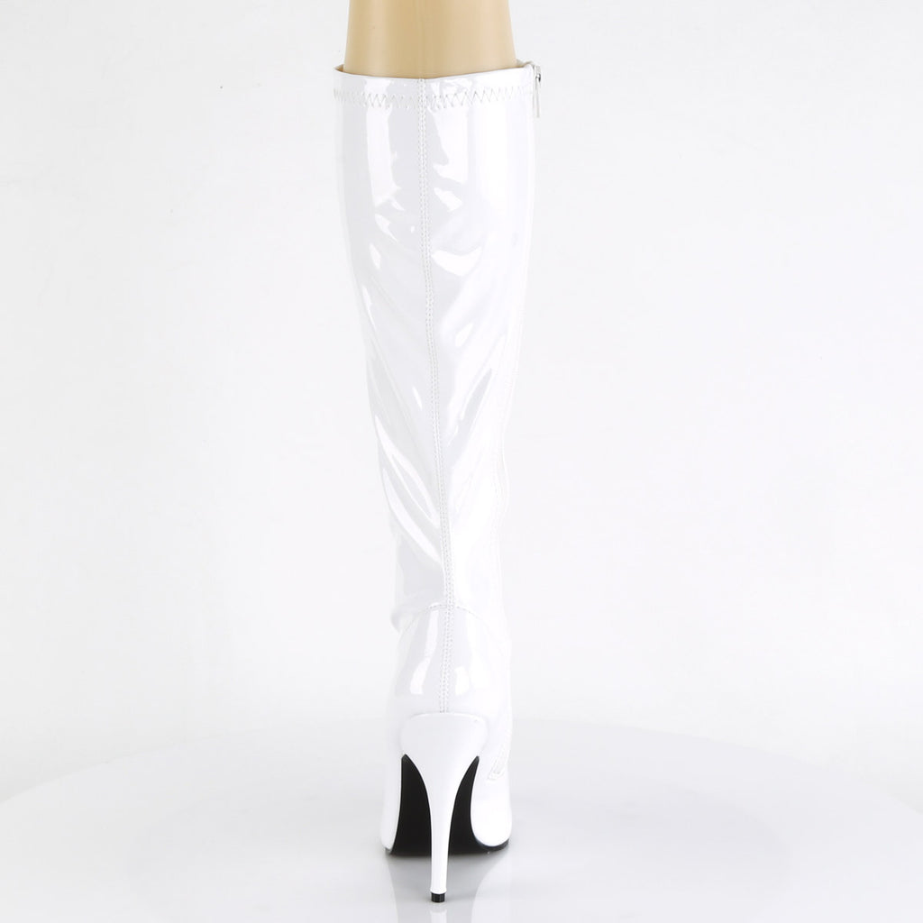 Sexy Knee High Plain Stretch Zip Side Stiletto Heel Boots Shoes Pleaser Pleaser SEDUCE/2000