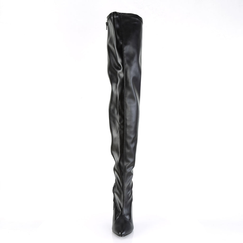 Dominatrix Plain Stretch Zipper Thigh High Stiletto Heel Boots Shoes Pleaser Pleaser SEDUCE/3000