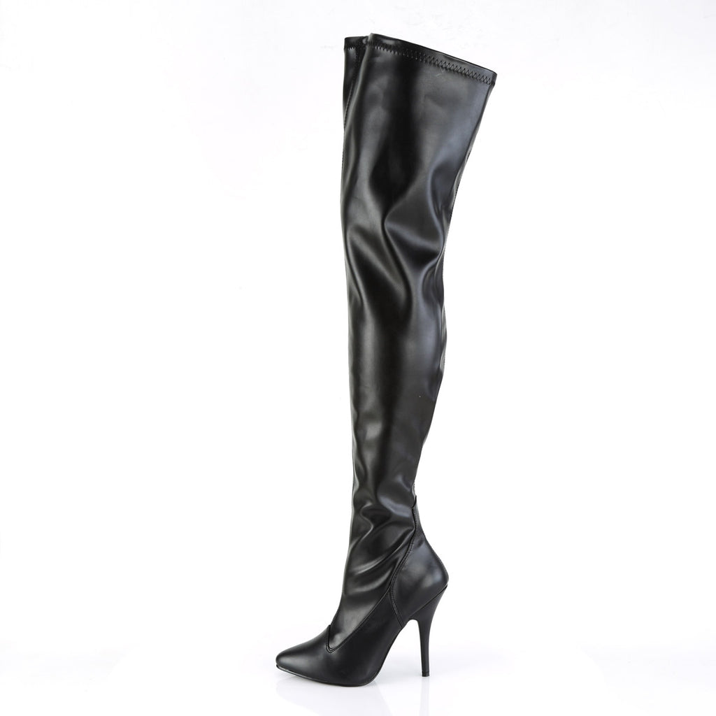 Dominatrix Plain Stretch Zipper Thigh High Stiletto Heel Boots Shoes Pleaser Pleaser SEDUCE/3000