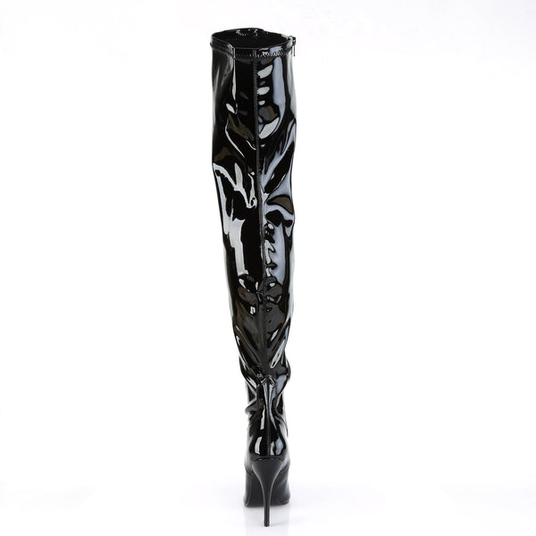 Dominatrix Plain Stretch Zipper Thigh High Stiletto Heel Boots Shoes Pleaser Pleaser SEDUCE/3000