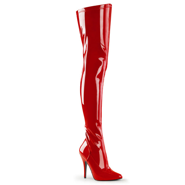 Dominatrix Plain Stretch Zipper Thigh High Stiletto Heel Boots Shoes Pleaser Pleaser SEDUCE/3000
