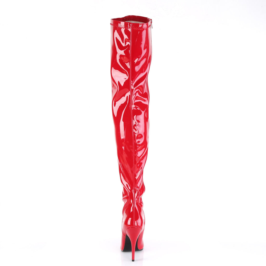 Dominatrix Plain Stretch Zipper Thigh High Stiletto Heel Boots Shoes Pleaser Pleaser SEDUCE/3000